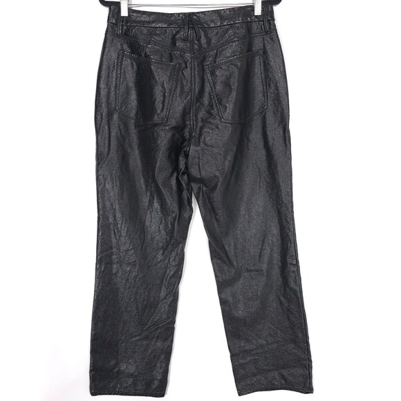 GOOD AMERICAN Women’s 10/30 Elegant Black Faux Leather Pants GNV464 - Picture 9 of 12
